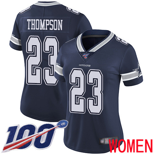 Women Dallas Cowboys Limited Navy Blue Darian Thompson Home 23 100th Season Vapor Untouchable NFL Jersey